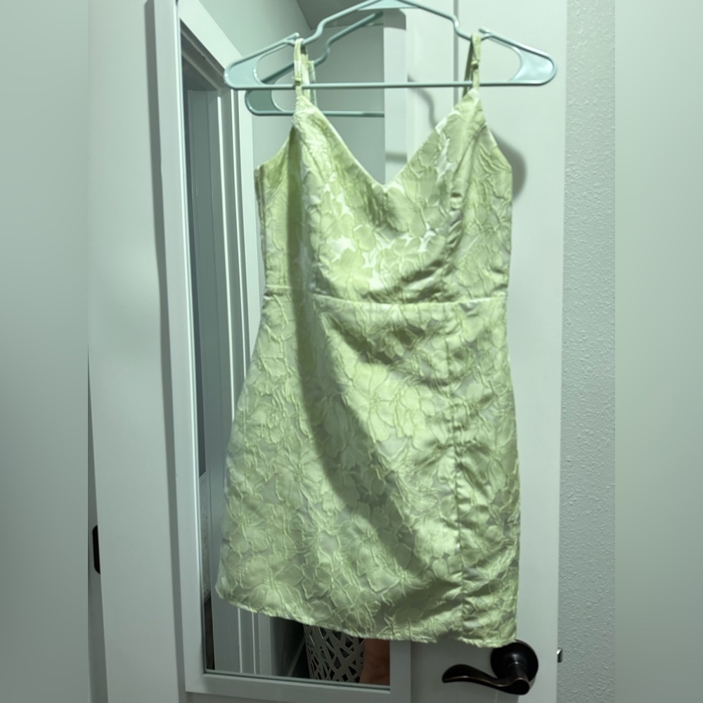 Lulu's Soft Green Satin Dress
